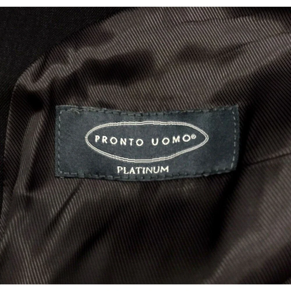 Pronto Uomo Platinum Wool Blazer Gray 44 L Sport Coat 2 Vent 2 Button Career